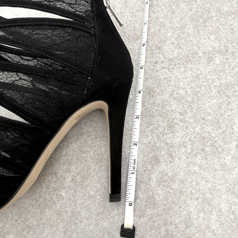 Ivanka Trump Black Lace Cutout Stiletto Sandals - Picture 10 of 12